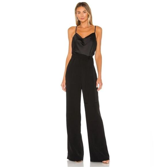 Likely Tie-Waist Jumpsuit NWT new in Black Size 4 Lulu Glam Pantsuit - Picture 2 of 7